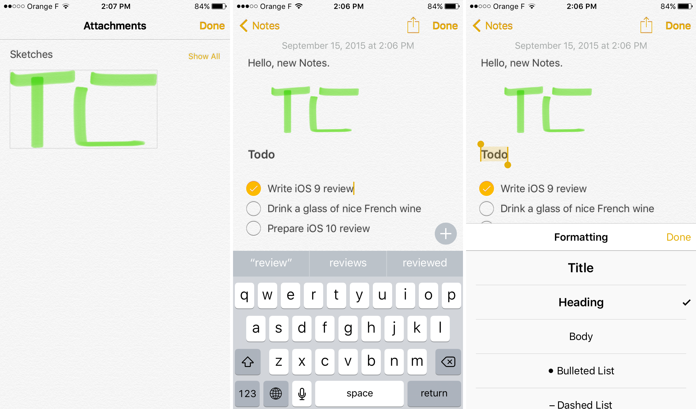 iOS 9 - Notes