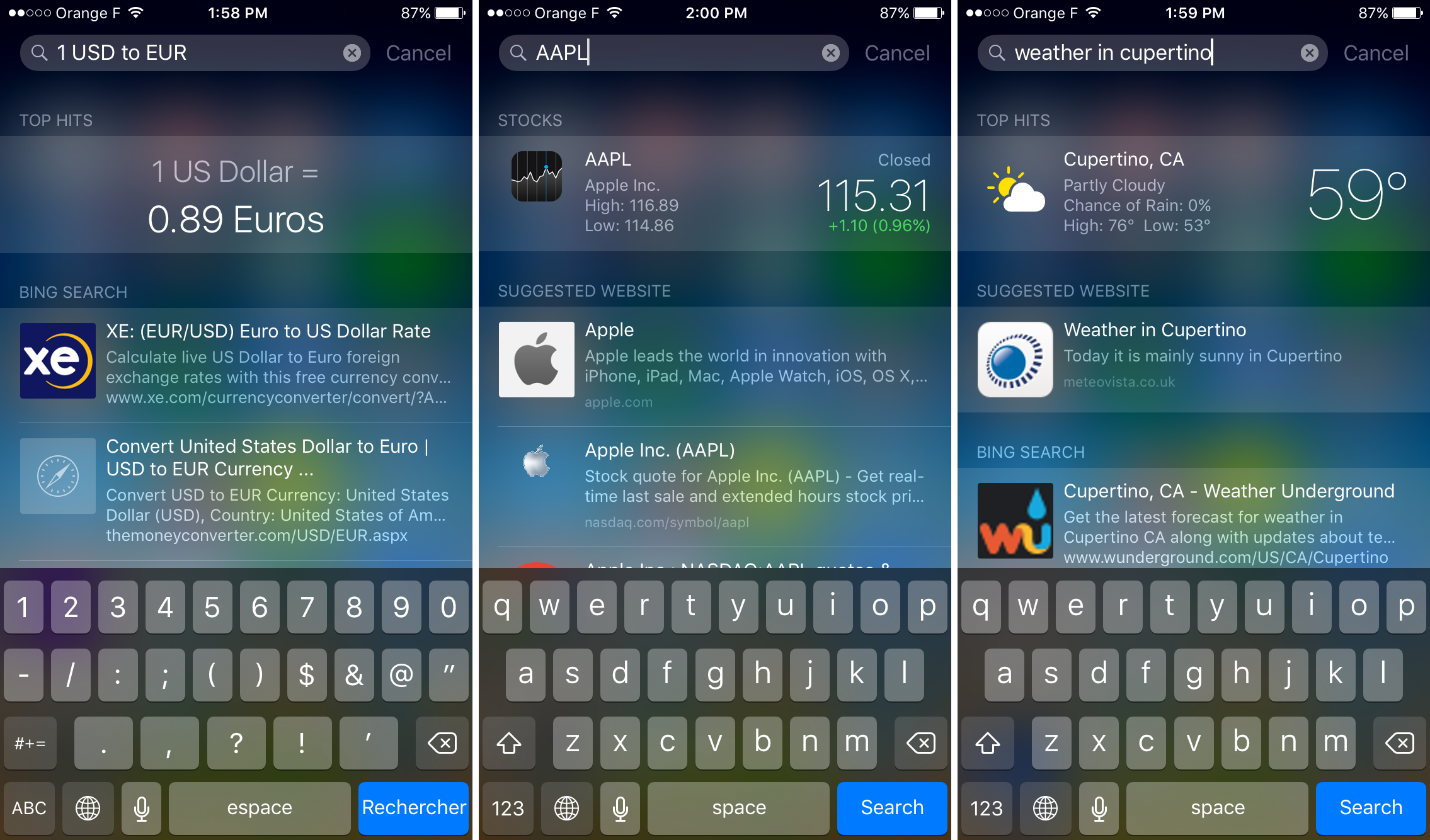 iOS 9 - Spotlight Search