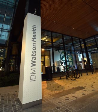 IBM Watson Health pillar in company's Cambridge, MA headquarters.