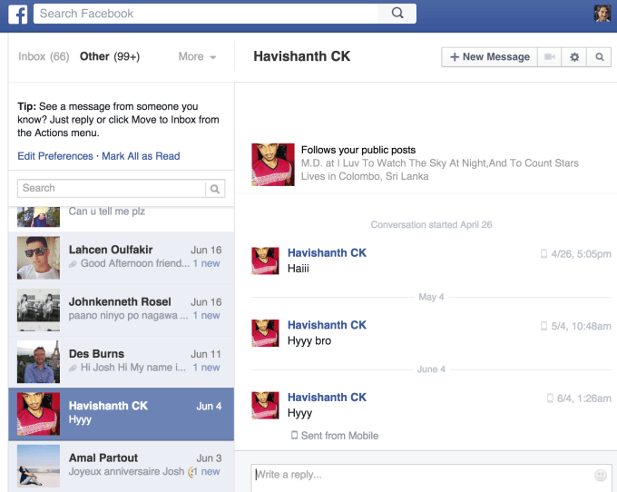 Facebook Other Inbox