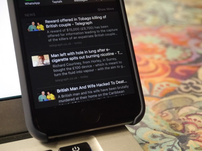 Spotlight Search newsfeed