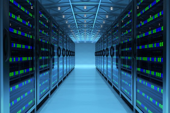 Datacenter in blue tint.