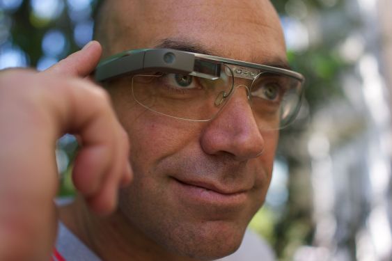 Man wearing Google Glass.