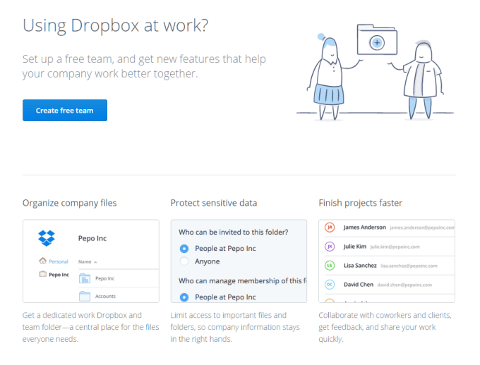 Dropbox empty state