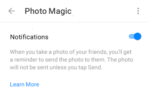 Facebook Photo Magic Settings