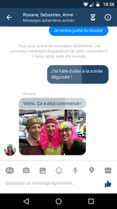 Facebook disappearing messages