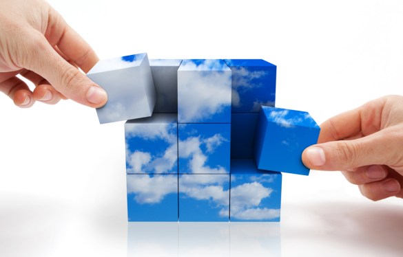 Cube with cloud picture on front.