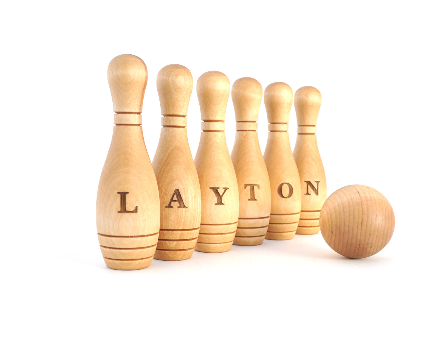 Personalized Wooden Bowling Game 