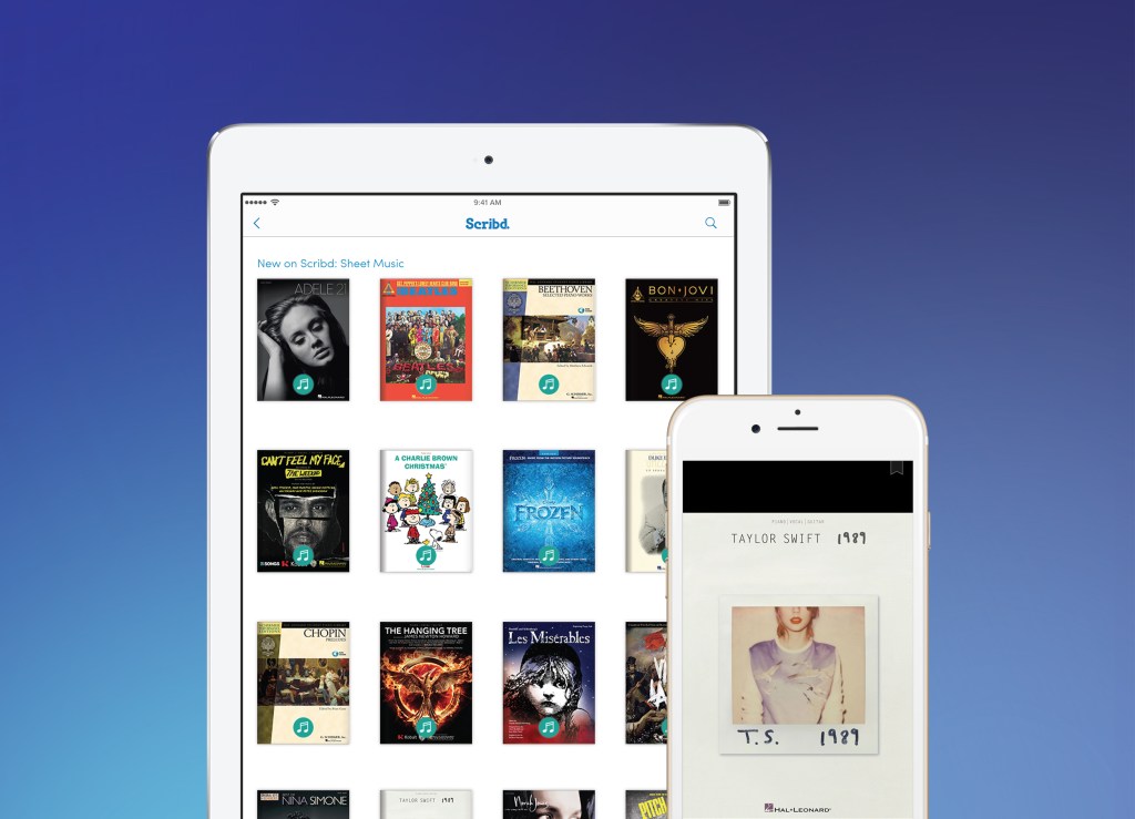 Scribd Sheet Music Blue Background