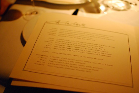 restaurant menu