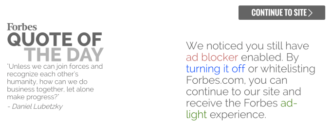 Forbes ad blocker blocker