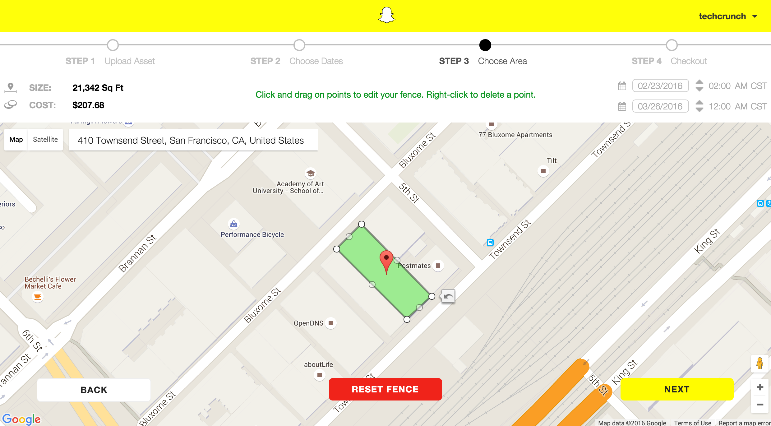 Snapchat Geofilter On-Demand