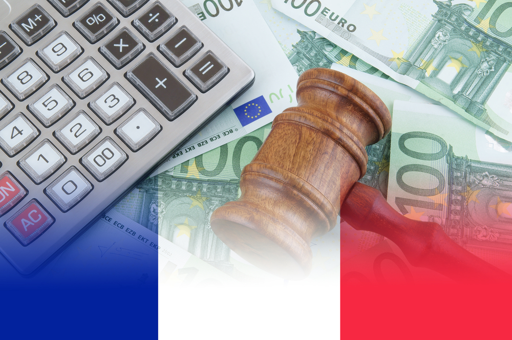 gavel french flag euros