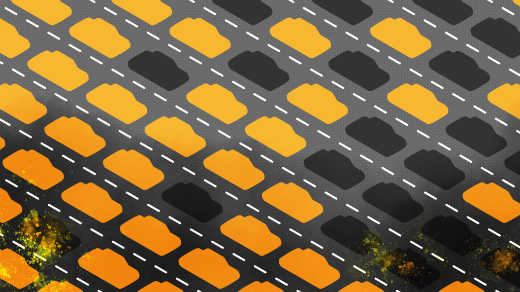 taxi/ridesharing depicted with illustration of yellow and black cars