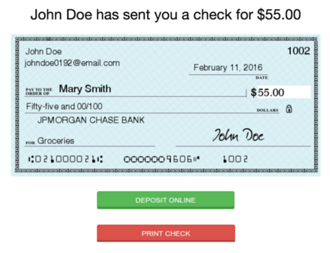 Checkbook Receive Check