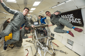Made in Space testing their 3D printer on a parabolic flight / Image courtesy of NASA