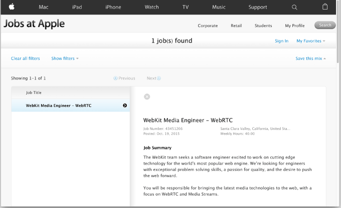 Apple - job posting
