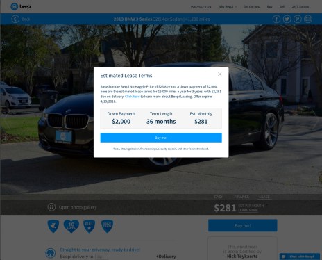 Lease Details from Beepi