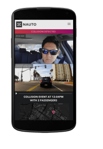 Nauto's Android app alerts drivers or fleet managers when an accident has happened.