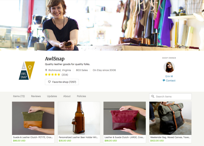 Etsy Shop Home