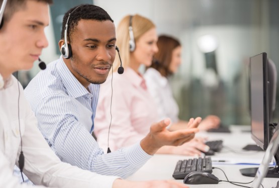 Call center in action.