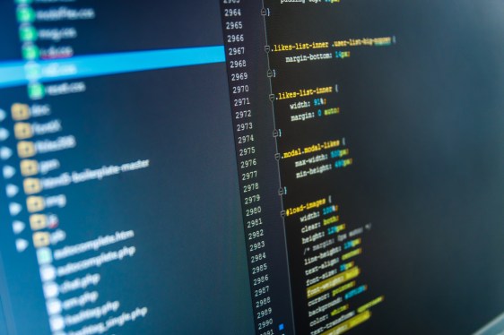 Code on computer screen