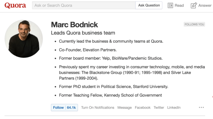 Marc Bodnick Quora