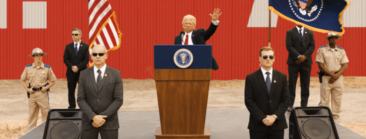 This ad really has it all. First up, a Trump impersonator. 