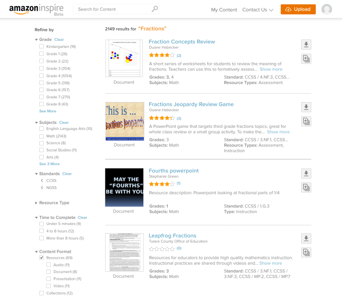Amazon Inspire Search