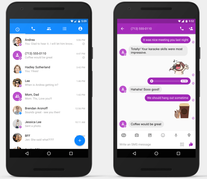 SMS in Messenger
