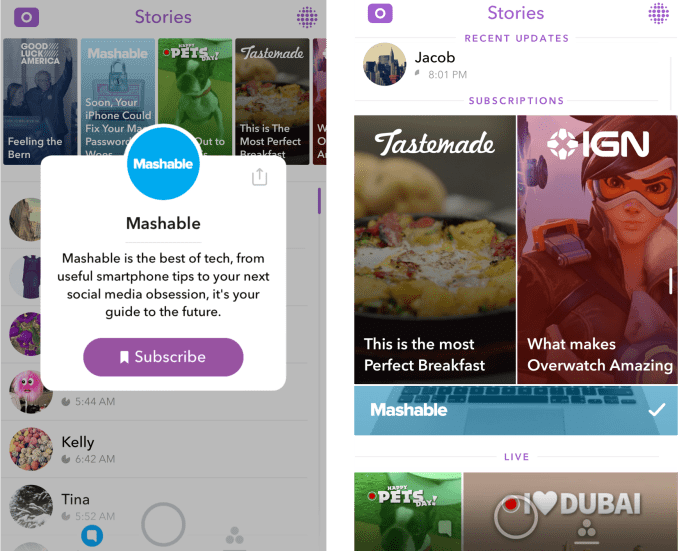 Snapchat Subscriptions