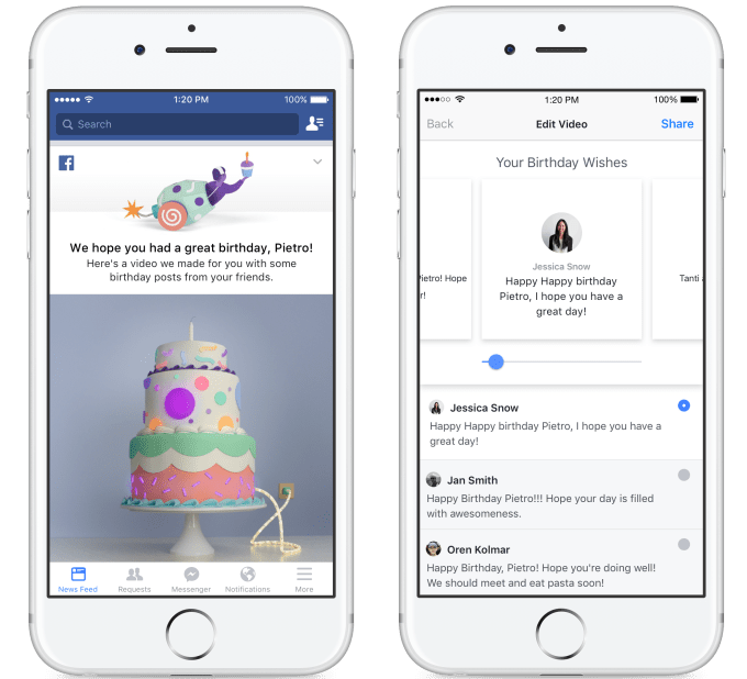 Facebook birthday video editor