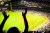 Silhouette of Baseball fan waving hands in the air