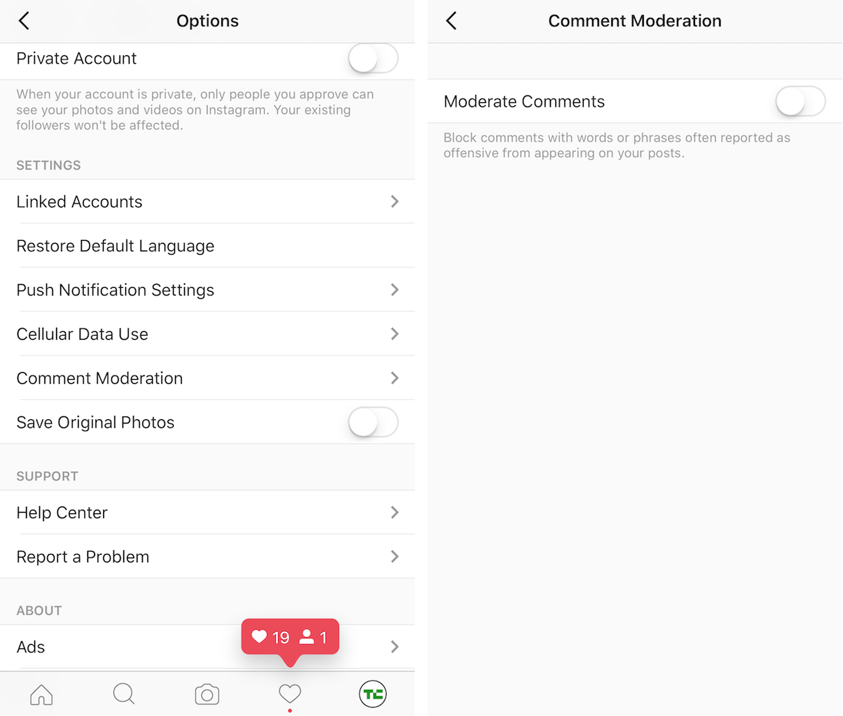 Instagram Moderation