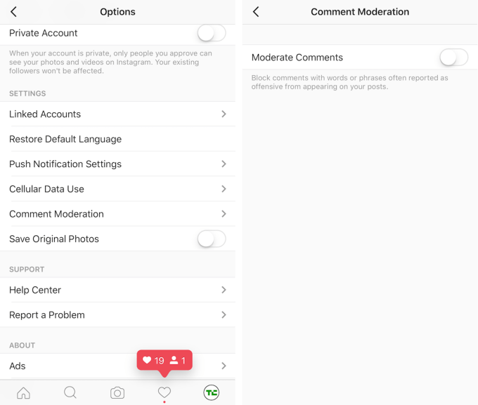 Instagram Moderation