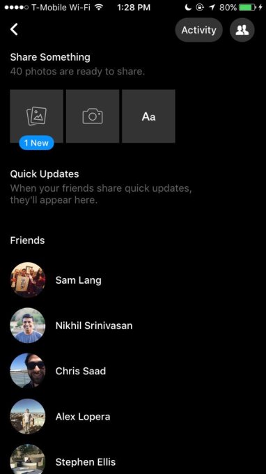 Quick Updates Screen
