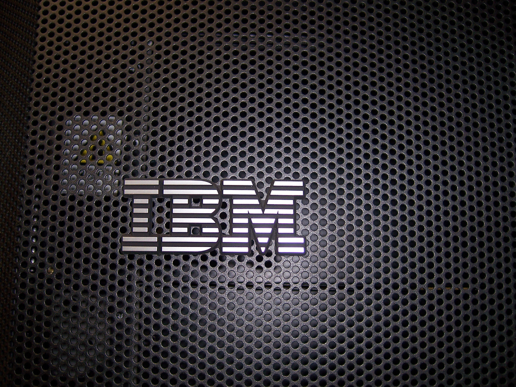 IBM logo on server.