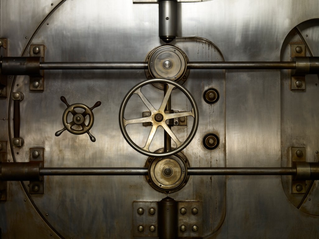 Old Vault Door in Bank