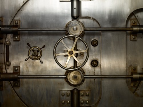 Old Vault Door in Bank