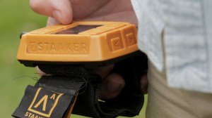 Staaker is controlled from sturdy arm-mounted remote control / locator. It looks pretty big, but that makes sense: it's designed to be possible to operate wearing wetsuit or snowboard gloves. 
