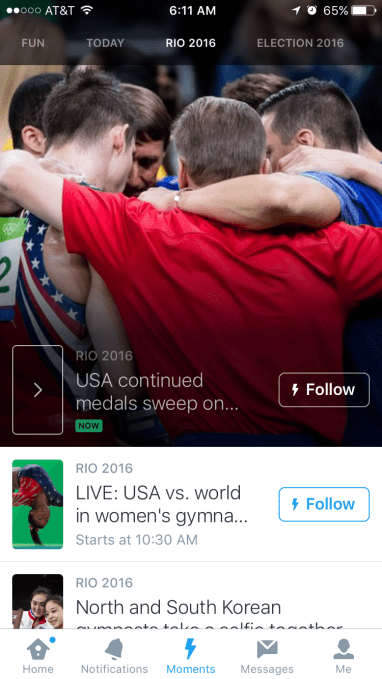 Twitter Moments Mobile