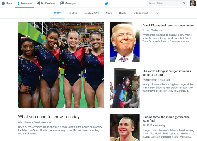 Twitter Moments Web