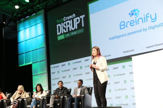 Diane Keng, CEO and co-founder at Breinify appearing at TechCrunch Disrupt Battlefield in San Francisco in 2016.