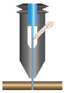 Water and sand at high-pressure can cut almost anything. 