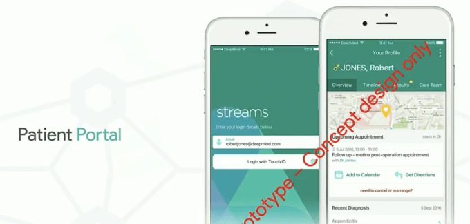 DeepMind concept patient health data app