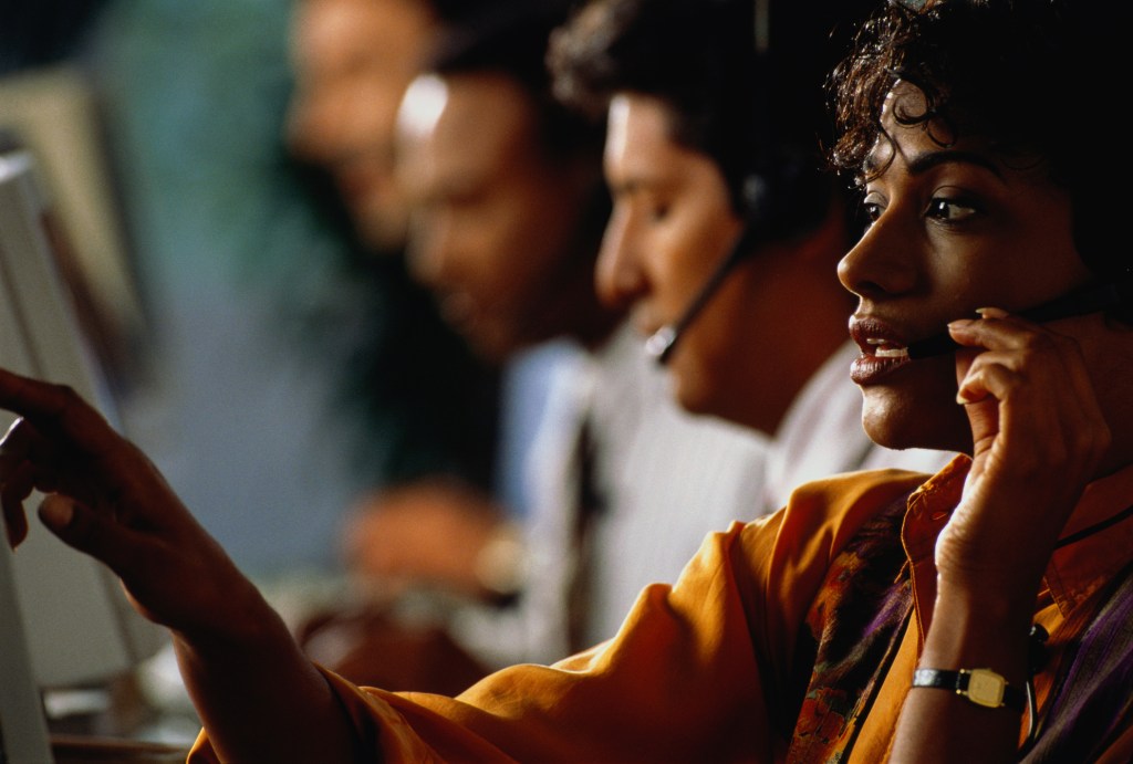 Customer service call center.