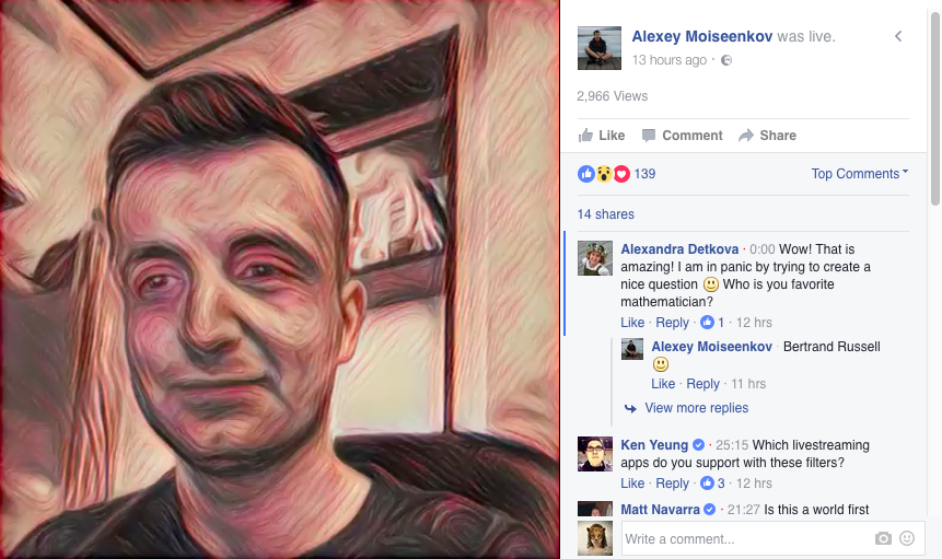 Prisma Facebook Live video test