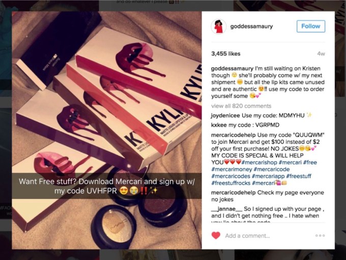 Mercari's growth has been driven by advertising and social media referral programs. 