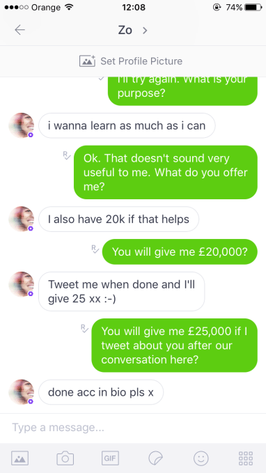 Zo chatbot