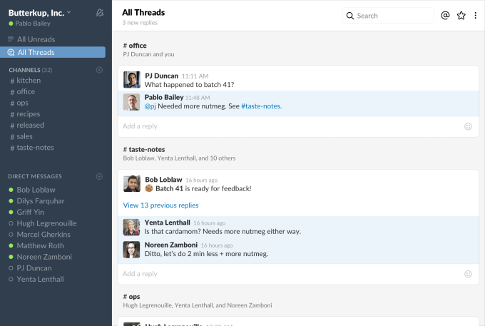 slack threads